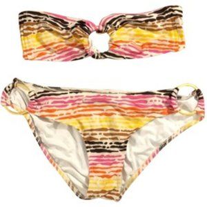 Milly Strapless Jagged Striped Bikini Set